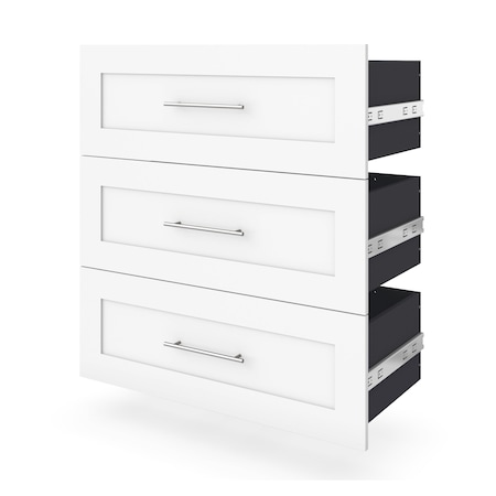 Bestar Bestar Pur 3 Drawer Set for Pur 36W Closet, Organizer in white 26161-000017